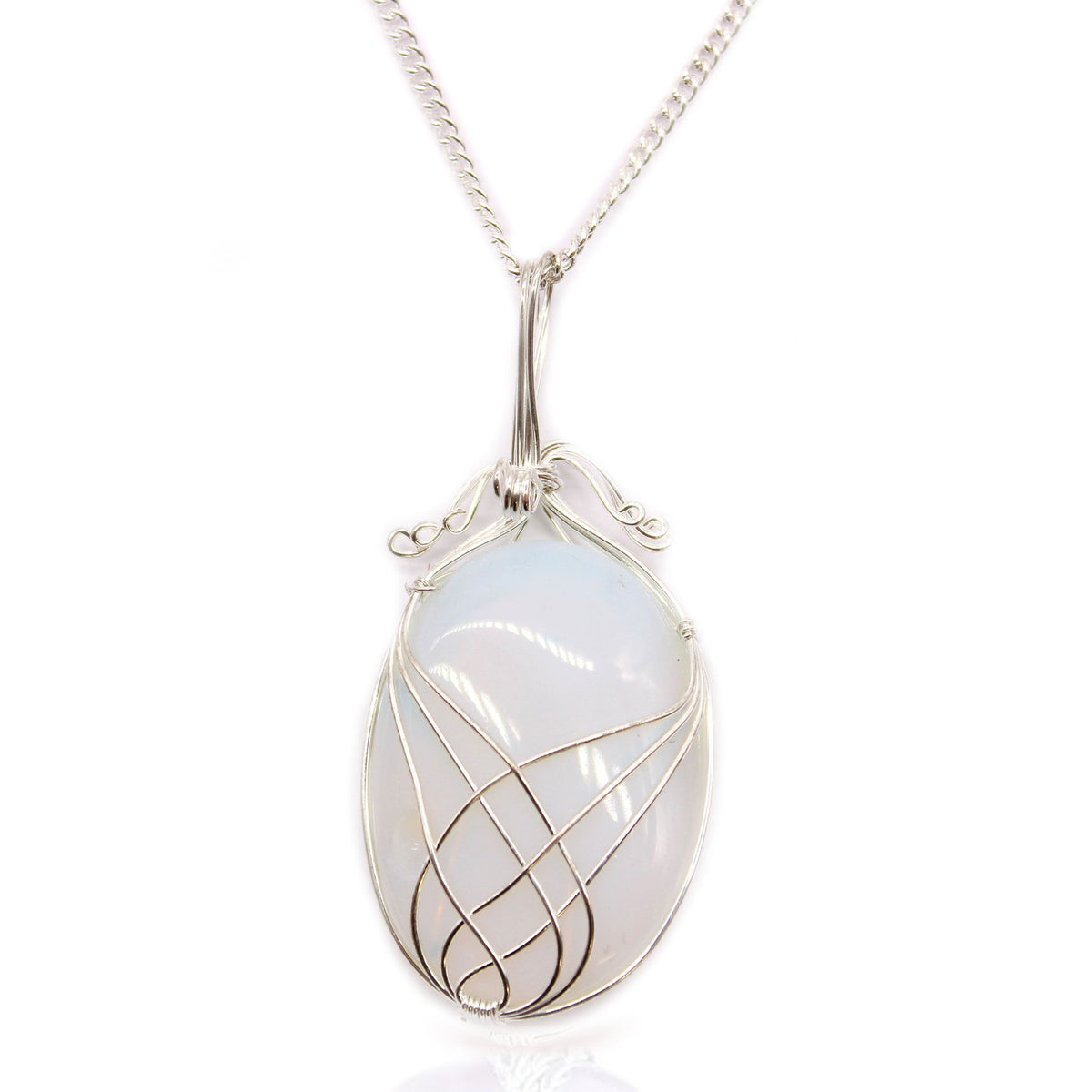 Swirl Wrapped Gemstone Necklace - Opalite product image 2