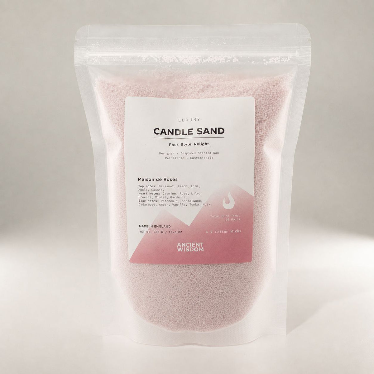 Fragranced Candle Sand - Dusty Rose - Maison de Roses - 300g - product image 4