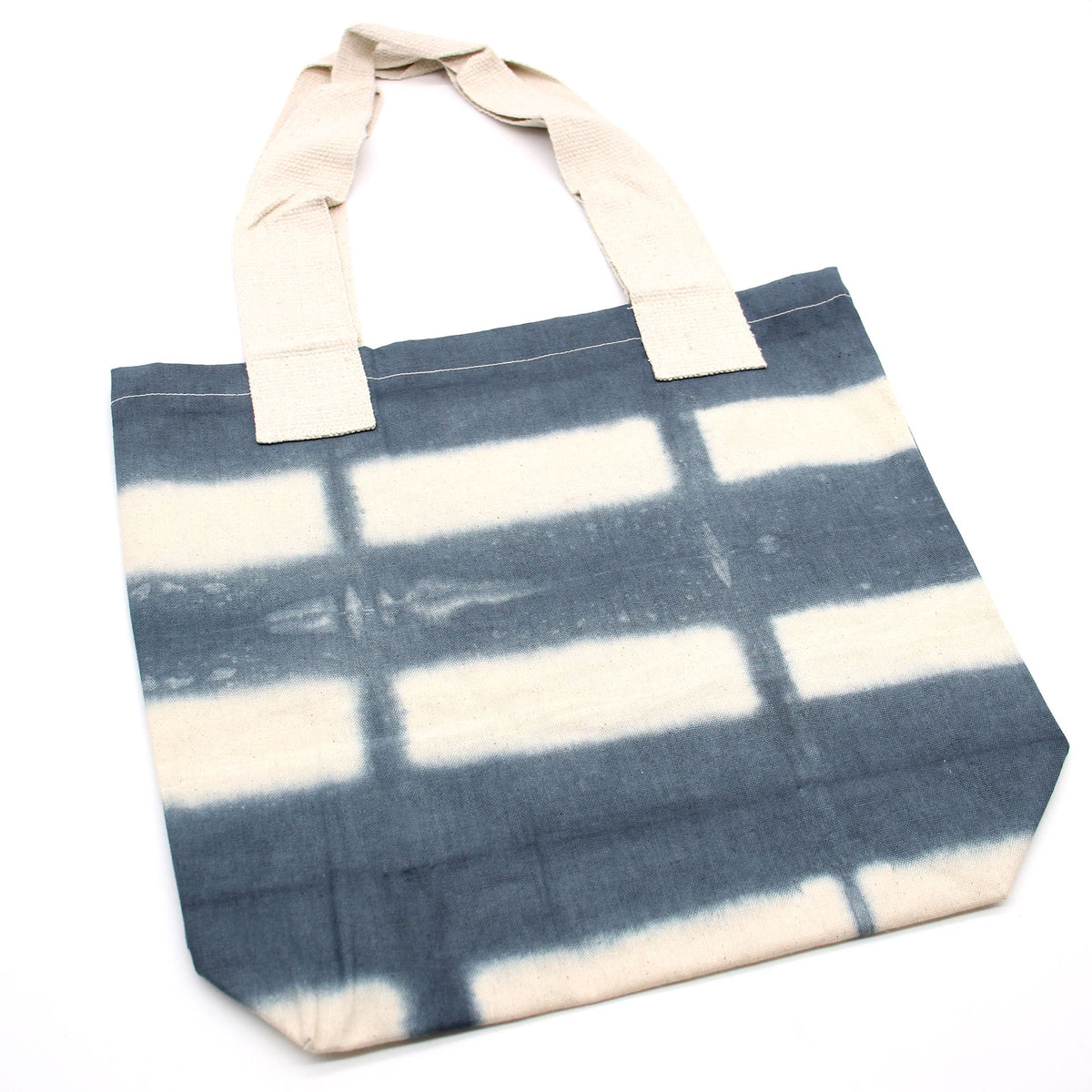 Natural Tye-Dye Cotton Bag (8oz) - 38x42x12cm - Grey Blocks - Natural Handle product image 3