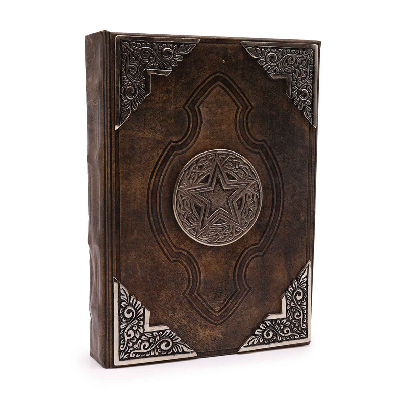 Heafty Brown Tan Book - Zinc Pentagon Decor - 200 Deckle Edges Pages - 26x18cm product image