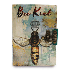 Leather "Bee Kind" Deckle-edge Notebook (7x5") product image