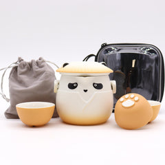 Panda Teapot Set & Three Cups - Orange product image 2