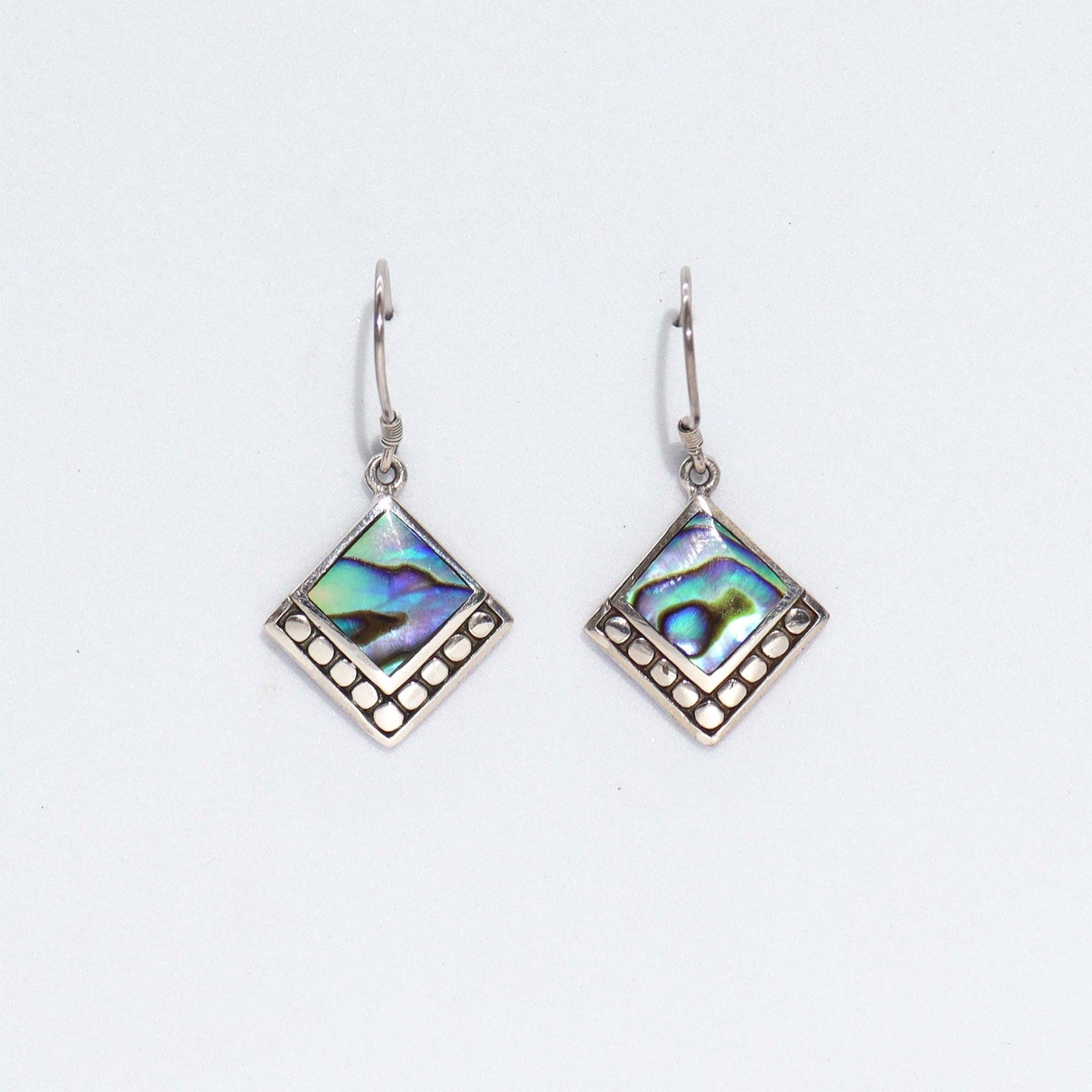 Shell & Silver Earrings - Square Dots- Abalone product image