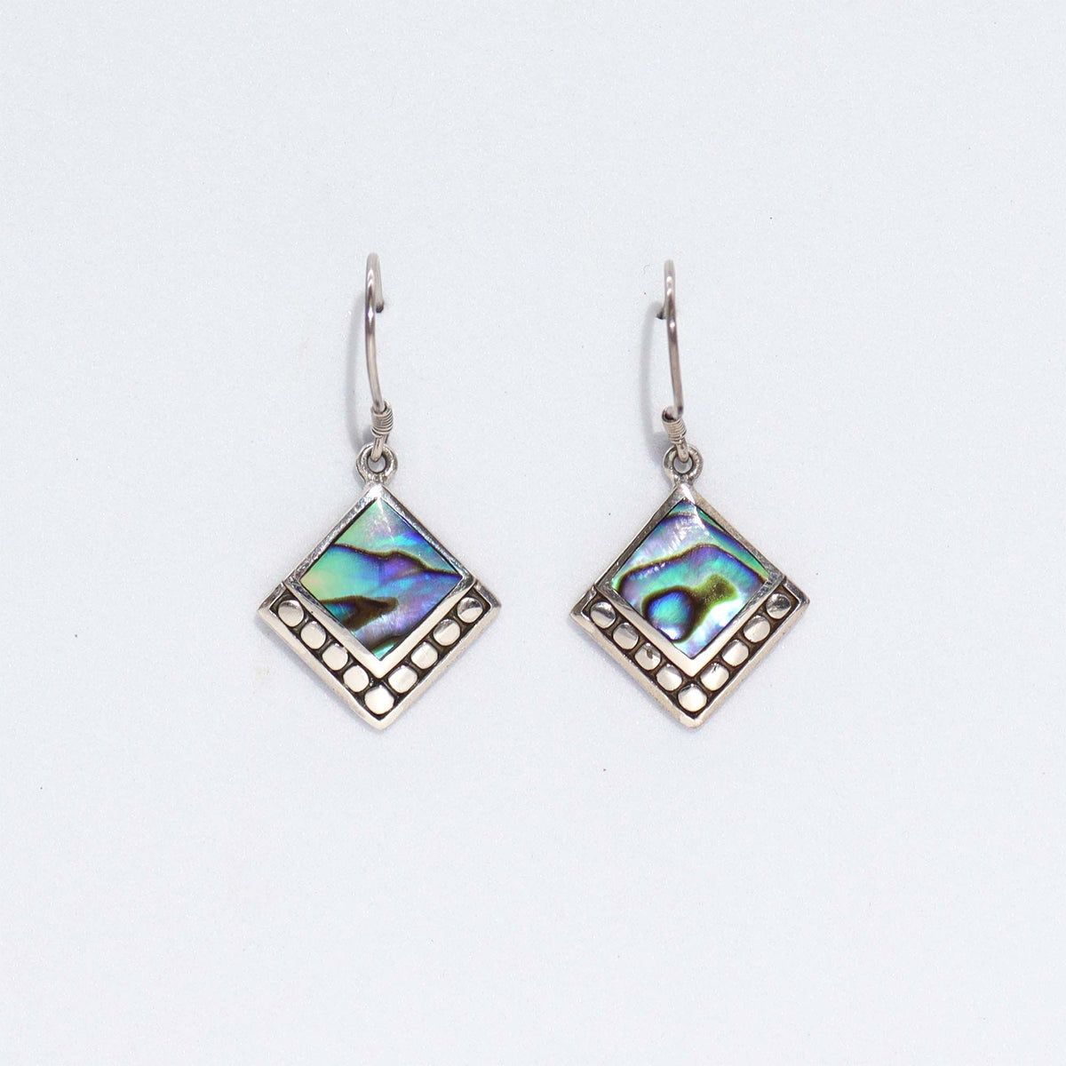 Shell & Silver Earrings - Square Dots- Abalone product image
