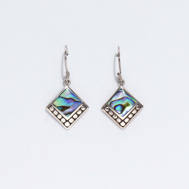 Shell & Silver Earrings - Square Dots- Abalone product image