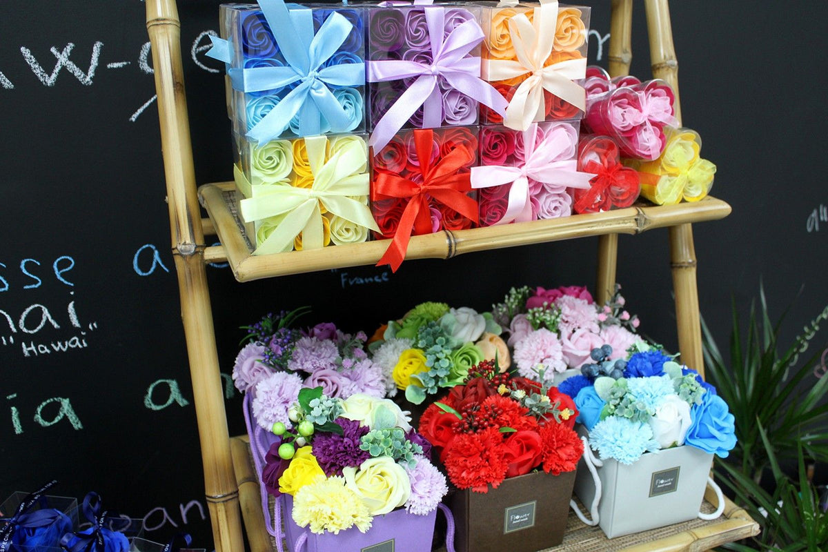 Set of 9 Soap Flowers - Blue Wedding Roses product image 3