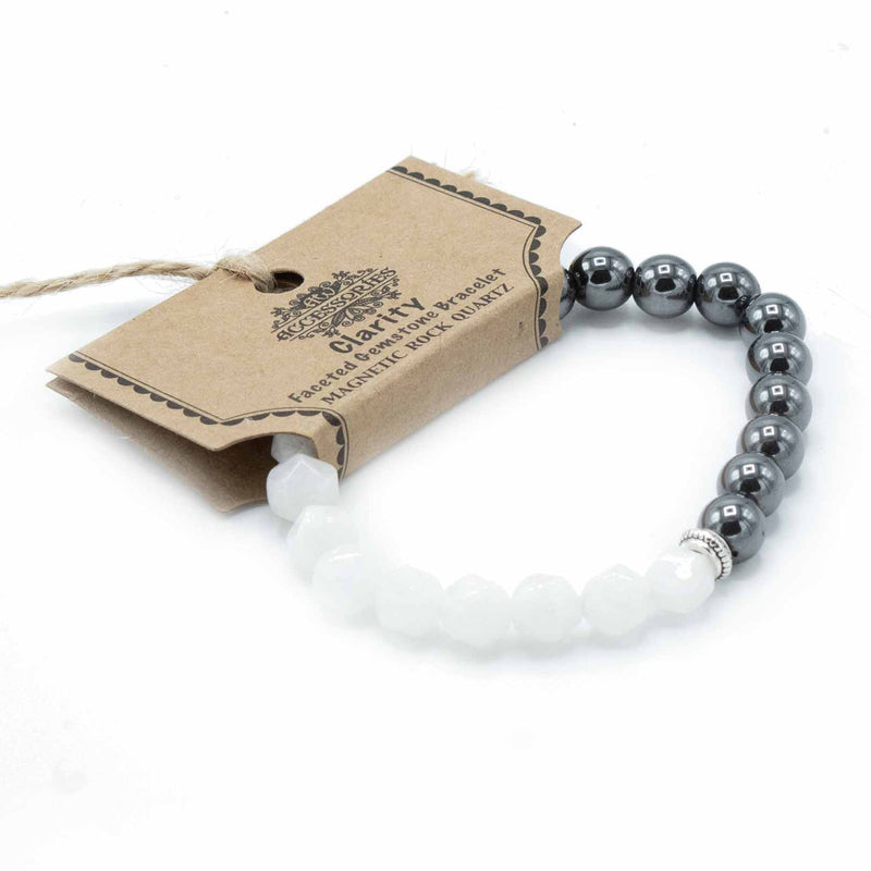 Faceted Gemstone Bracelet - Magnetic Rock Quartz product image