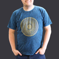 Nomad Sari Stonewashed Cotton T-Shirt – Mandala – Blue – XL product image 2