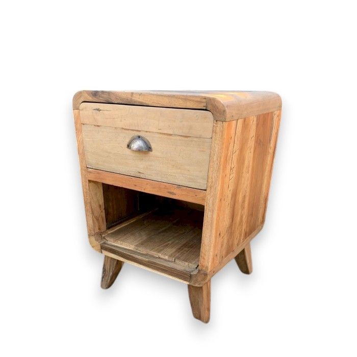 Bedside Table - Round One Draw - Recycled Wood product image