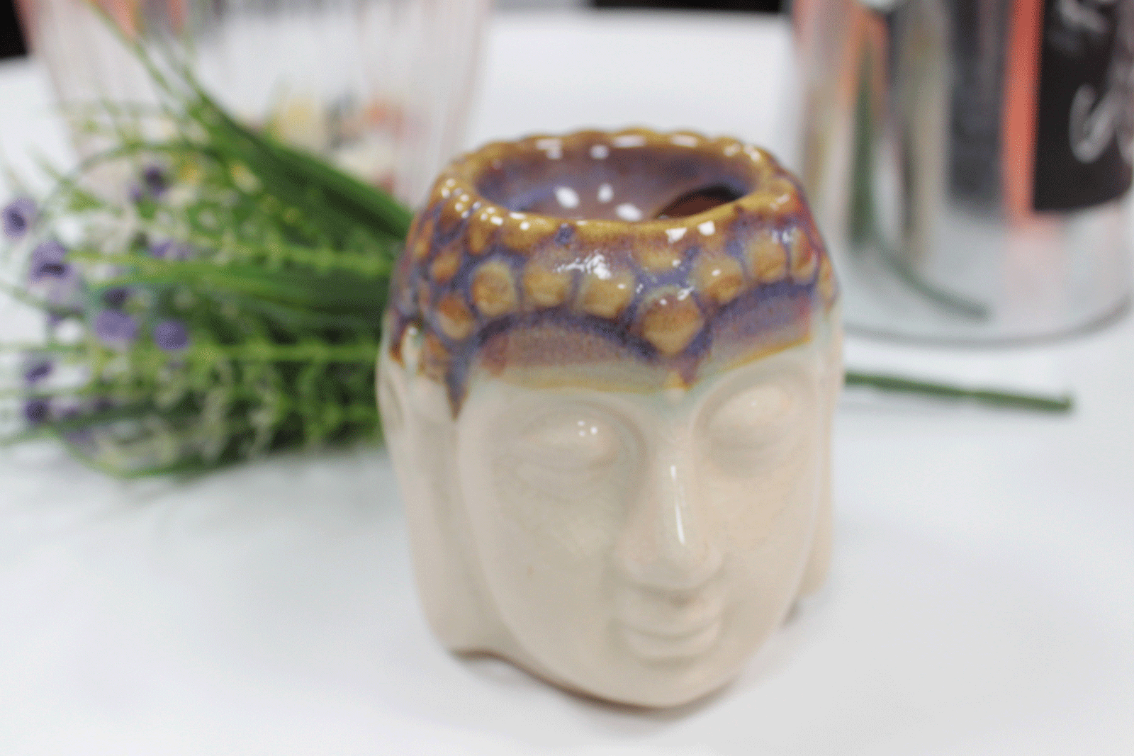 Buddha Oil Burner - Ivory & Mint product image