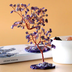 Gemstone Tree - Amethyst on Natural Agate Base (35 stones) product image 4