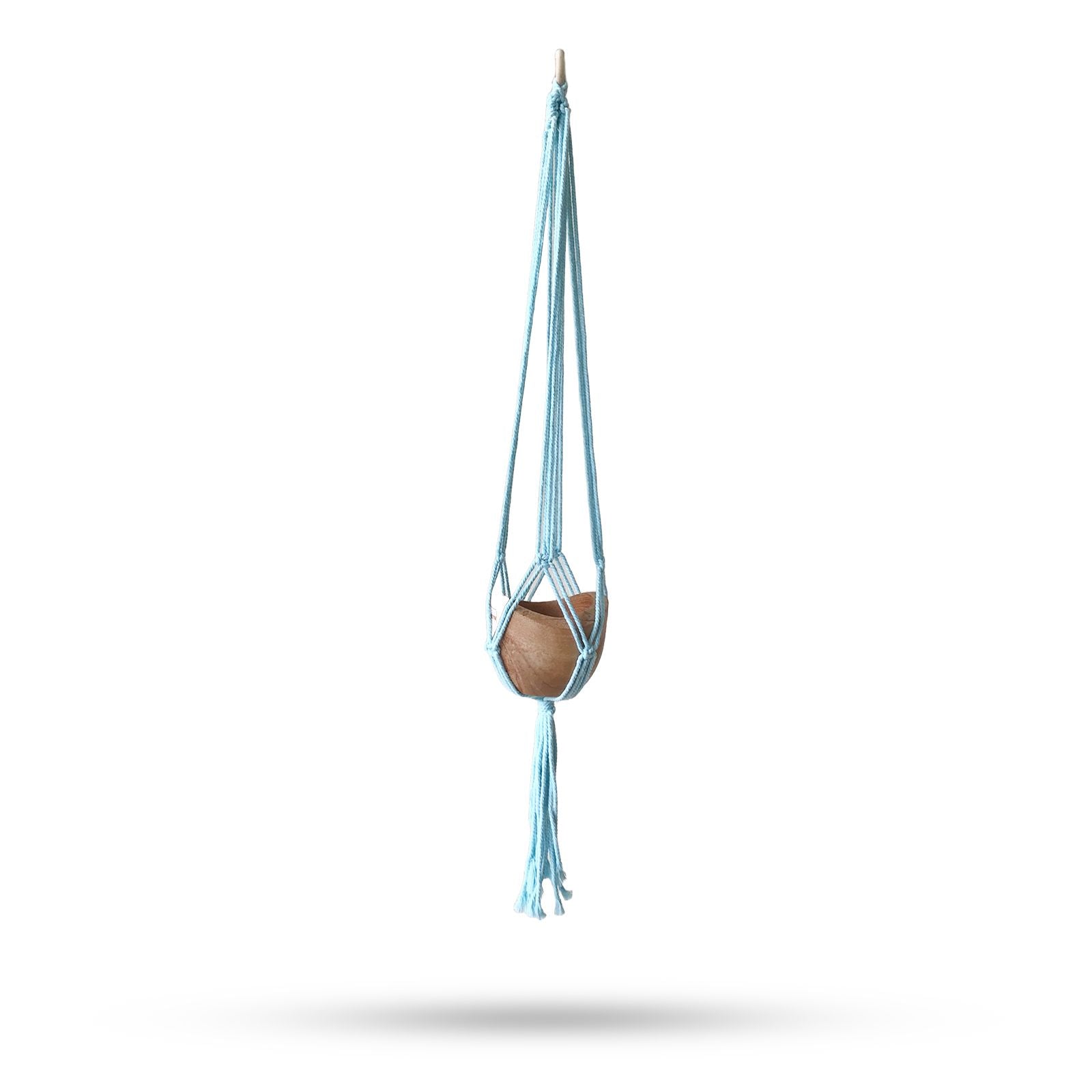 Macrame Pot Holder Classic - Powder Blue Med Pot product image