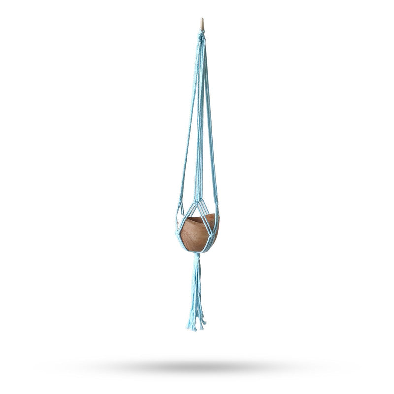 Macrame Pot Holder Classic - Powder Blue Med Pot product image