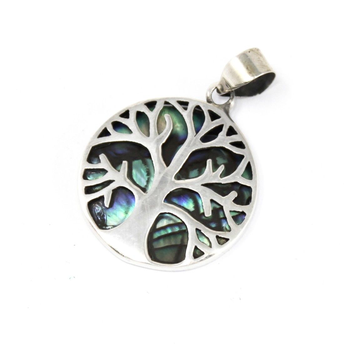 Tree of Life Silver Pendant 22mm - Abalone product image 5