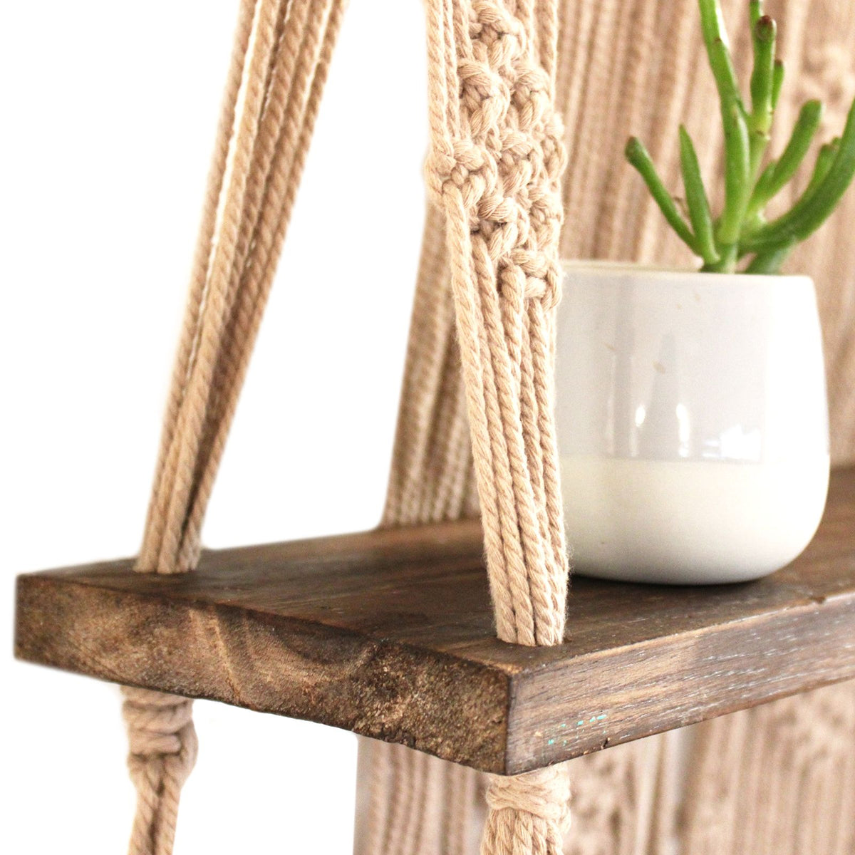Brown Macrame Hanging Shelves - Brown product image 2