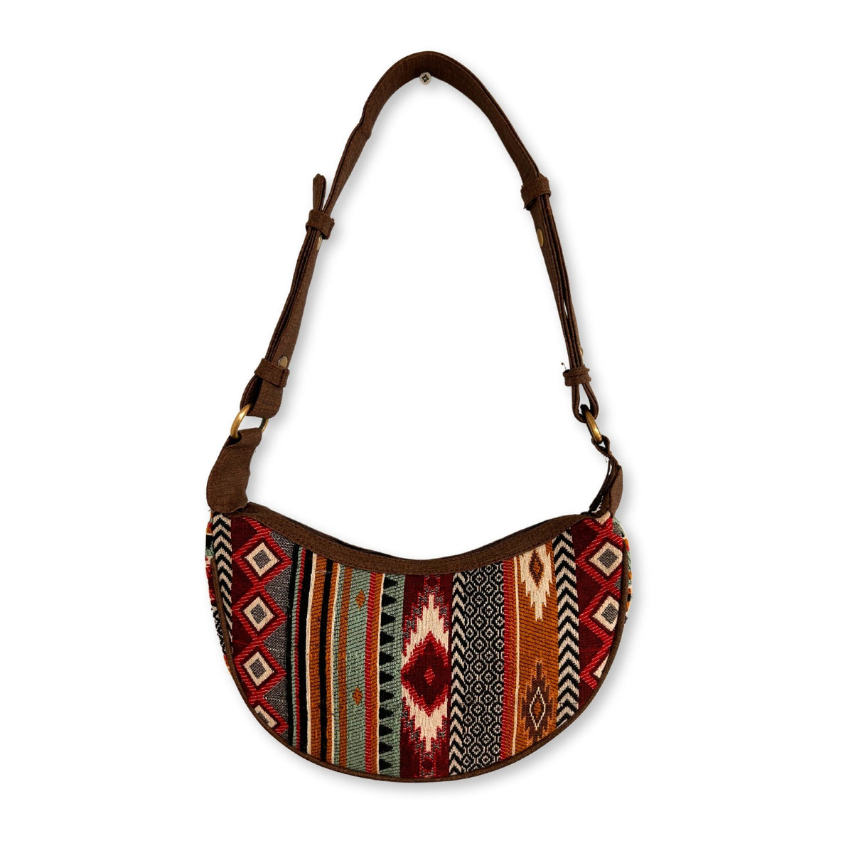 Jacquard Hobo Bag - Rich Browns (brown strap) product image 3