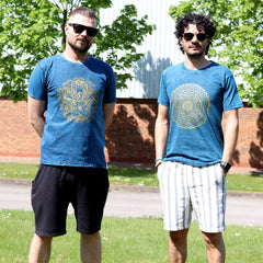 Nomad Sari Stonewashed Cotton T-Shirt - Mandala - Blue - Medium product image 2