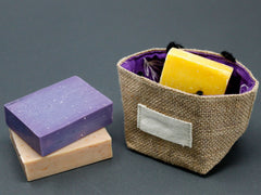 Natural Jute Cotton Gift Bag - Lavender Lining - Small