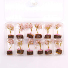 Mini Gemstone Tree On Wood Base - Rose Quartz (15 stones) product image 6