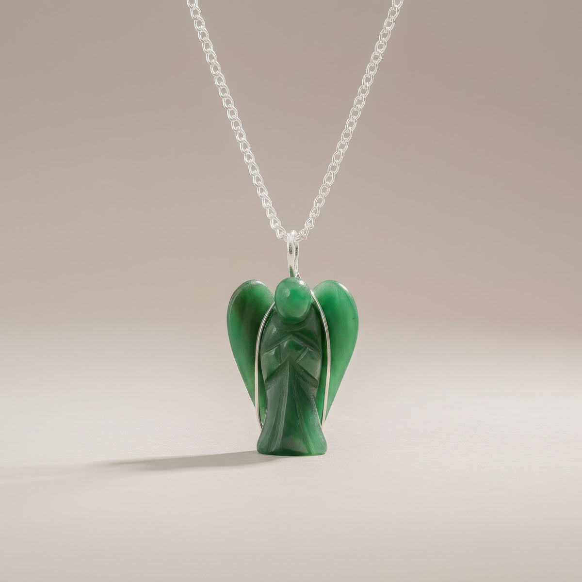 Gemstone Guardian Angel Pendant - Green Aventurine product image