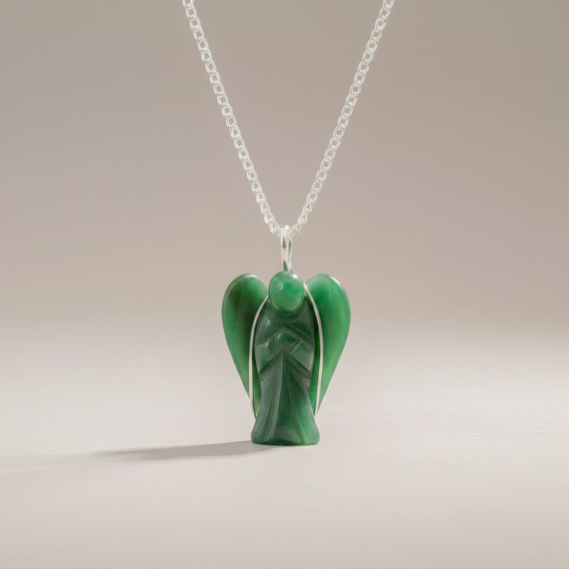 Gemstone Guardian Angel Pendant - Green Aventurine product image