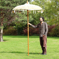 Bali Patio Parasol - Canvas - Natural Decor - 1.5m product image 3