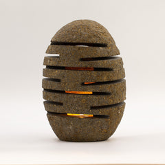 Natural Riverstone Candle Holder - Standing Stone Cut (10x13x22cm) product image 3
