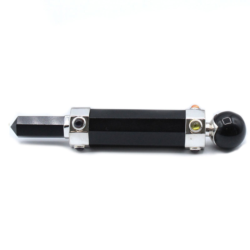 Hexagonal Crystal Healing Wand - 12cm - Black Agate product image