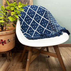 Handmade Indigo Throw - 170x120cm - Midnight Heerak product image