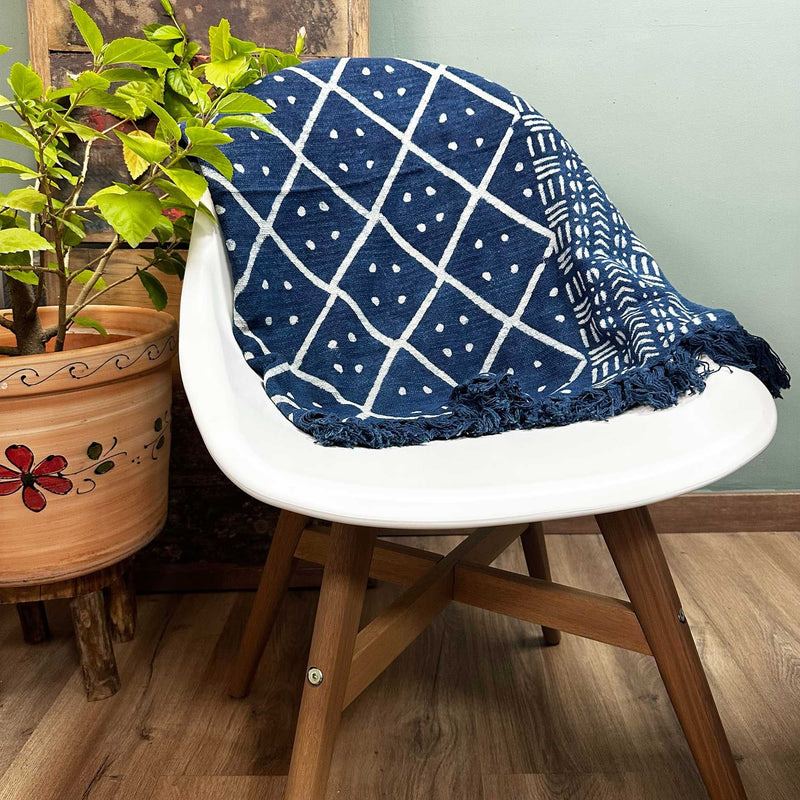 Handmade Indigo Throw - 170x120cm - Midnight Heerak product image