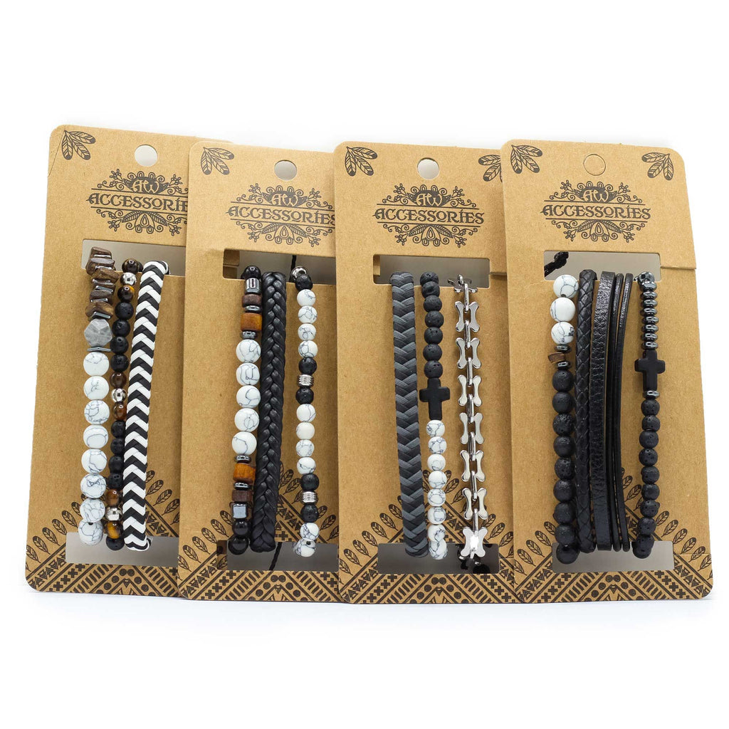 Mens Premium Bracelet Sets - City Slicker Blacks (asst) product image 5