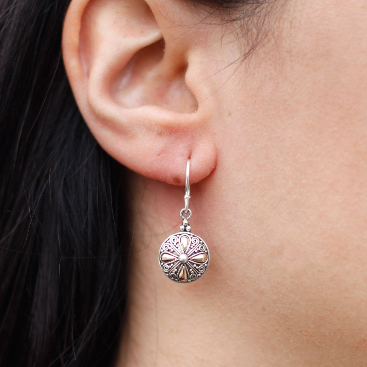 Silver & Gold Earring - Classic Round product image 2