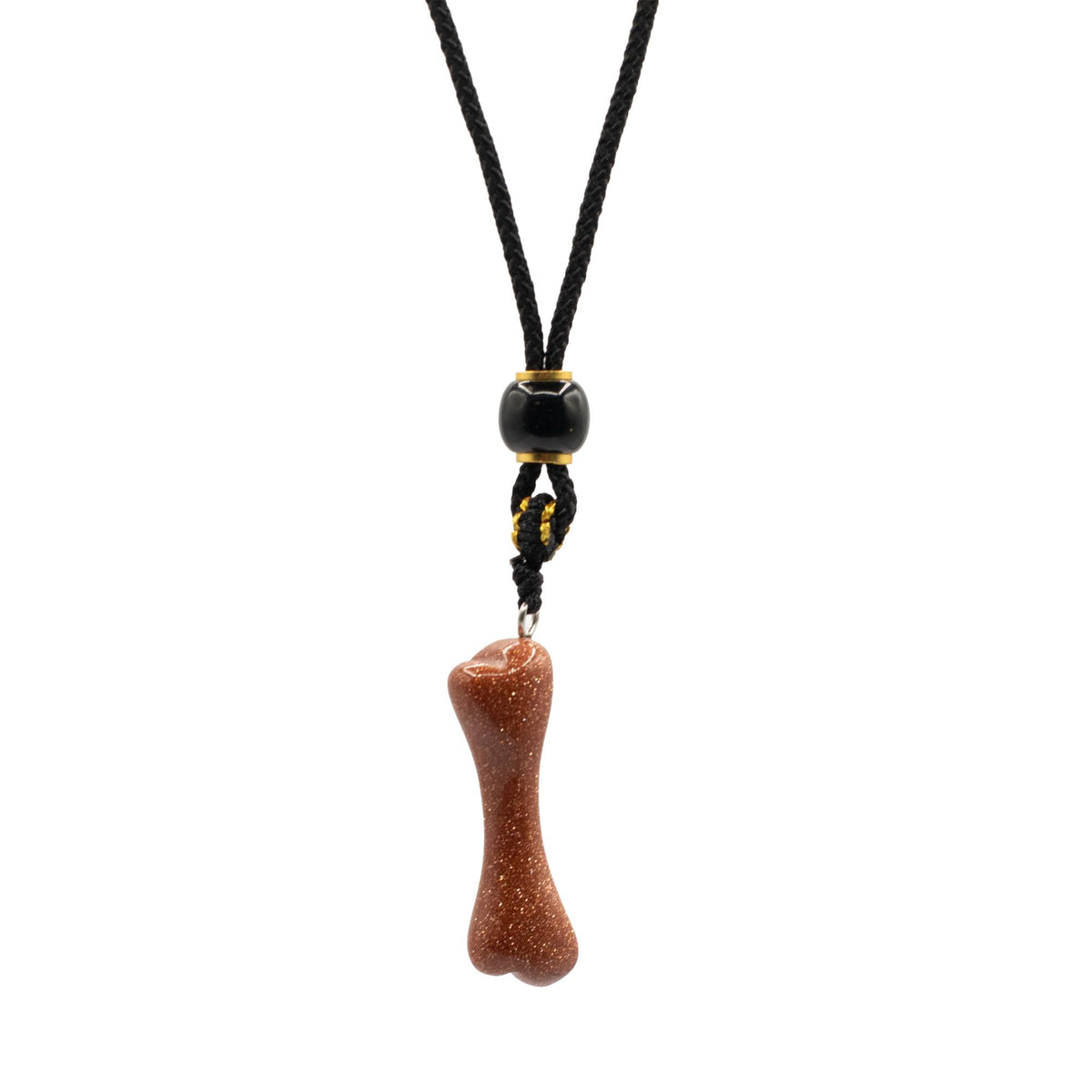 Cord Necklace Gemstone Pendant - Goldstone Bone product image 4