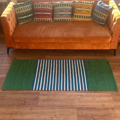 Indian Cotton Rug - 70x170cm - Blue/ Green product image 7