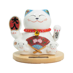 Solar Money Cat Wooden Base - Blue moving Hand product image 3