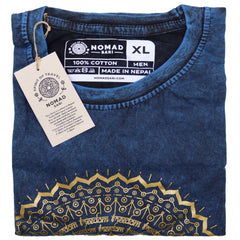 Nomad Sari Stonewashed Cotton T-Shirt – Mandala – Blue – XL product image 3