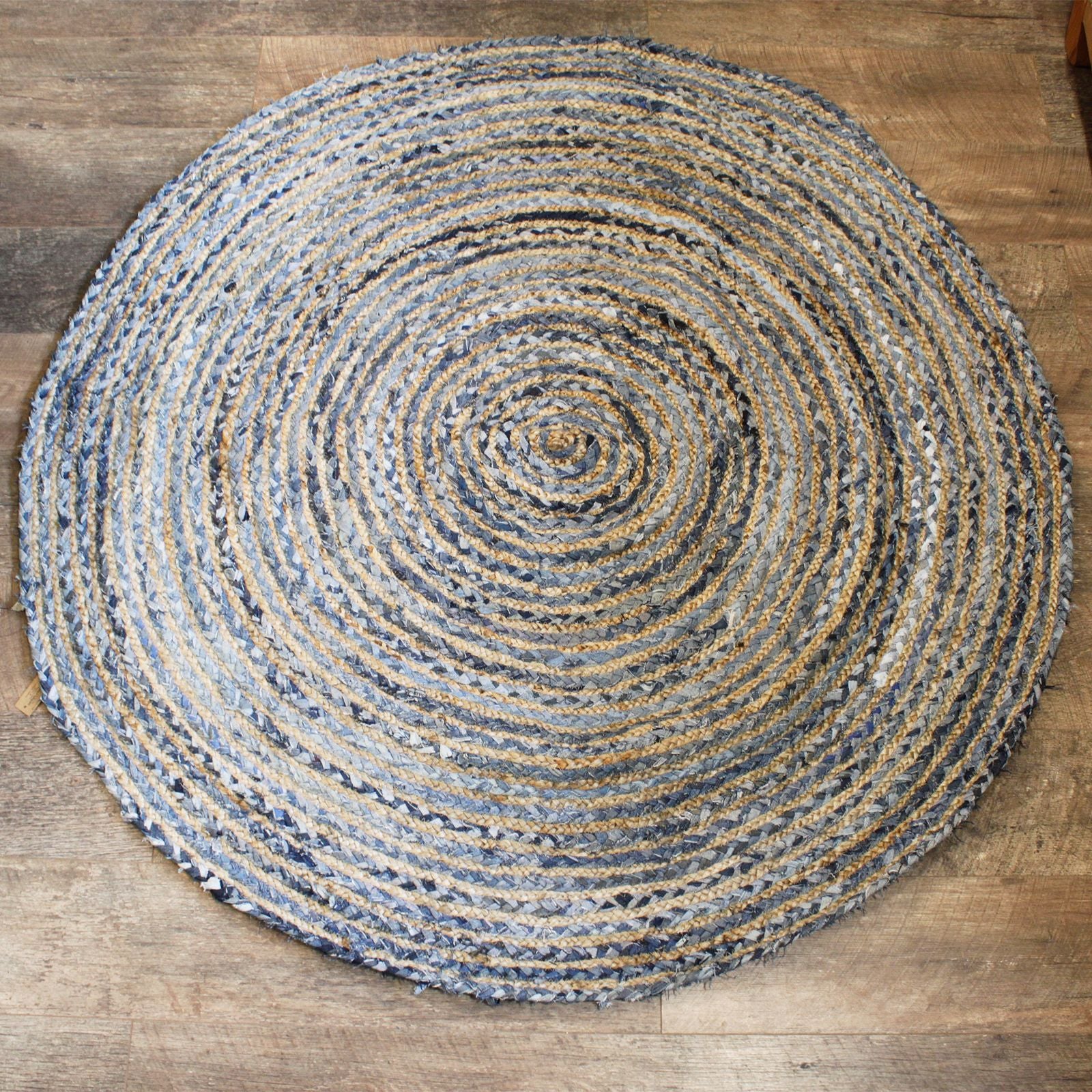 Round Jute and Recycle Denim Rug - 150 cm product image