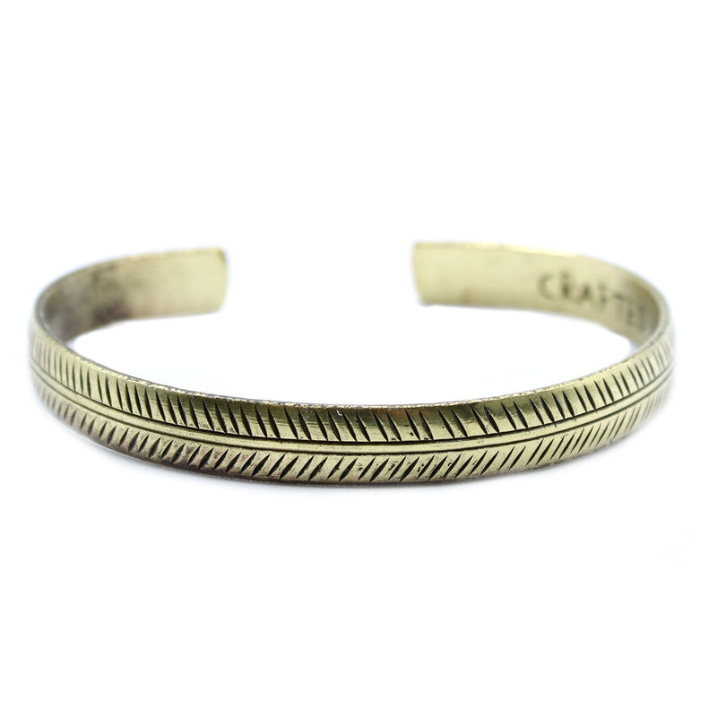 Brass Tibetan Bracelet - Slim Tribal Leaf product image
