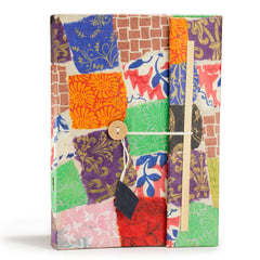 Lokta Patchwork Notebook – Large (21x15cm) – 45 Leaves – Includes Bookmark – Multi Colour product image 2