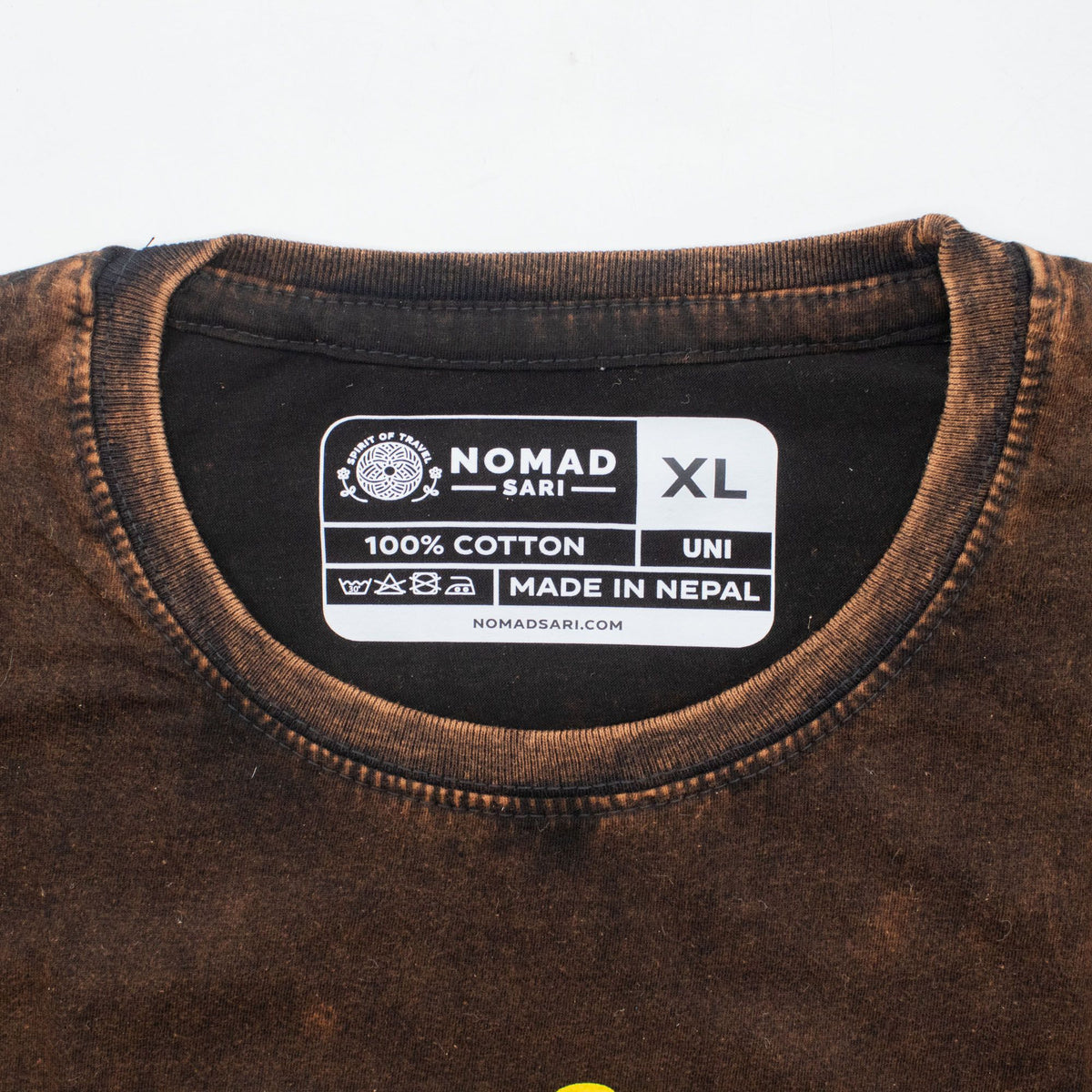 Nomad Sari Stonewashed Cotton T-Shirt - Sun & Zodiac - Brown - XL product image 5