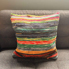 Rag Rug Cushion Covers - Natural Greens product image
