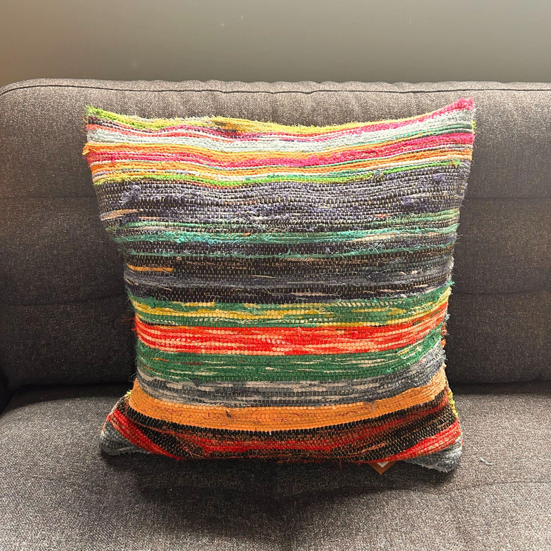 Rag Rug Cushion Covers - Natural Greens product image