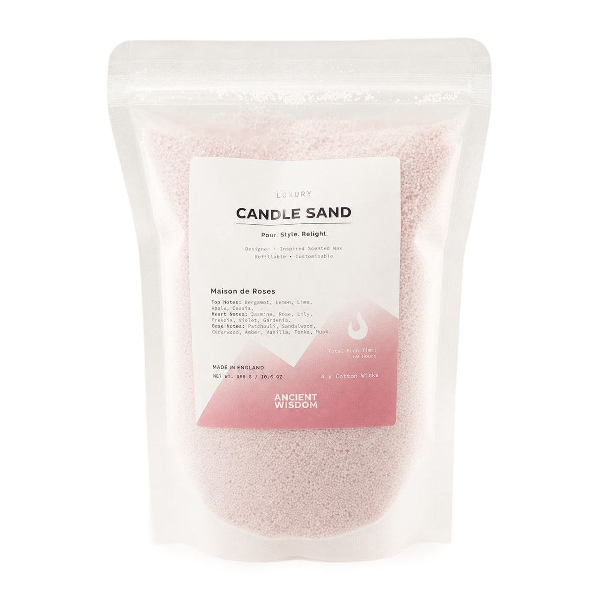 Fragranced Candle Sand - Dusty Rose - Maison de Roses - 300g - product image 3