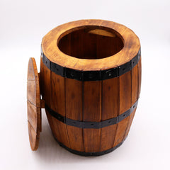Beer Barrel Stool – Natural Wood 38 x 32 cm product image 2