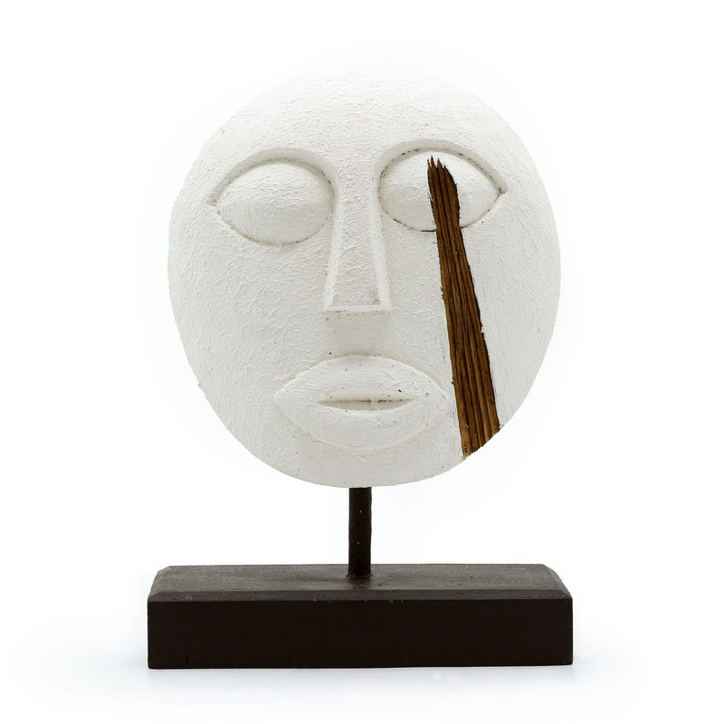Timor Tribal Decorative Mask - White 27x20cm product image