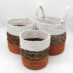 Seagrass Basket Set - Orange / Natural / White product image 6