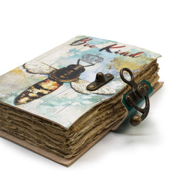 Leather "Bee Kind" Deckle-edge Notebook (7x5") product image 5