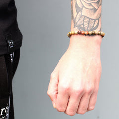 18K Gold Plated Gemstone Black String Bracelet - Tiger Eye product image 3