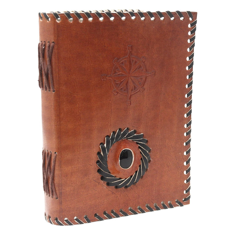 Leather Black onyx & Compas Notebook (7x5") product image