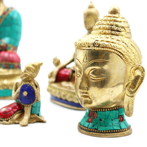 Brass Buddha Figure - Med Head - 8 cm product image